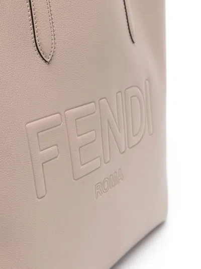 Fendi Rectangular Shape Double Handles Shoulder Bags In White