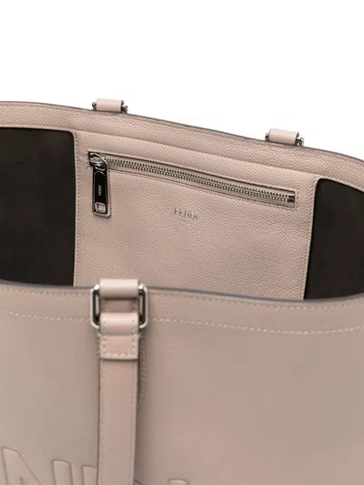 Fendi Rectangular Shape Double Handles Shoulder Bags In White