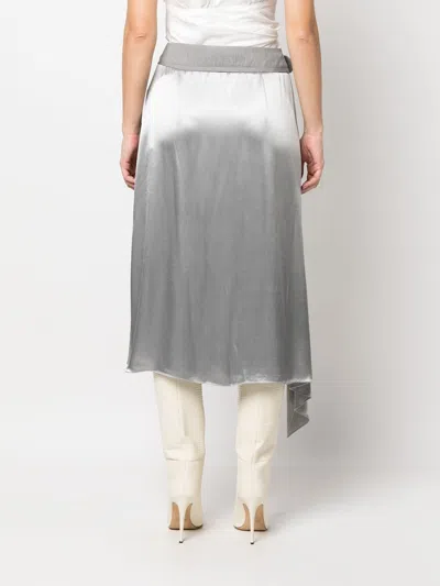 Fendi Asymmetrical Grey Skirt With Draped Detail