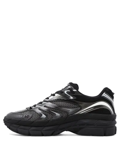 Valentino Garavani Leather Sneakers With Textured Rubber Elements In Black