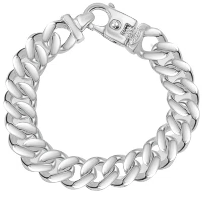 Pompeii3 Men's Cuban 14k Gold (94gram) Or Platinum (169gram) 14mm Link Bracelet 8.5" In Silver