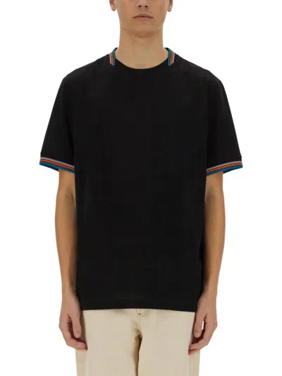 Paul Smith Round Neck Striped Trim Short Sleeves T-shirt