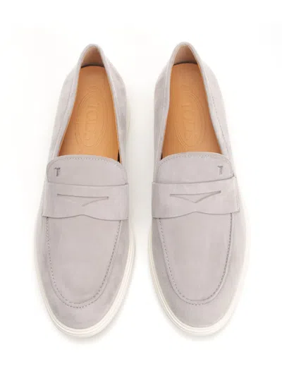 Tod's Lace-up Suede Almond Toe Rubber Sole Shoes