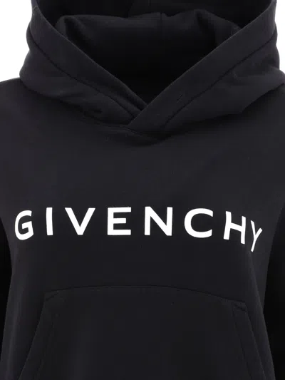 Givenchy Cropped Hoodie With Logo Print