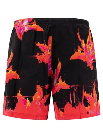 Alexander Mcqueen Lily Print Swim Shorts