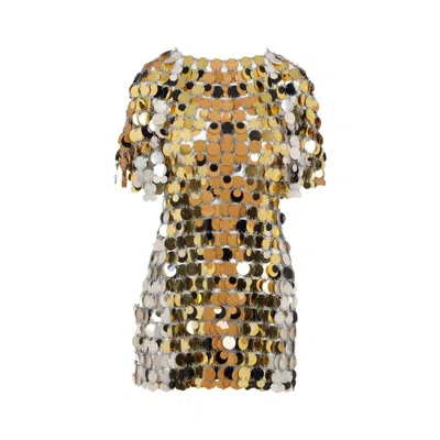 Rabanne Metallic Disc-embellished Fitted Dress