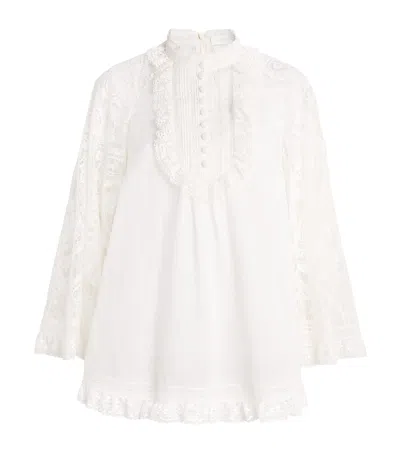 Zimmermann White Lace Shirt In White
