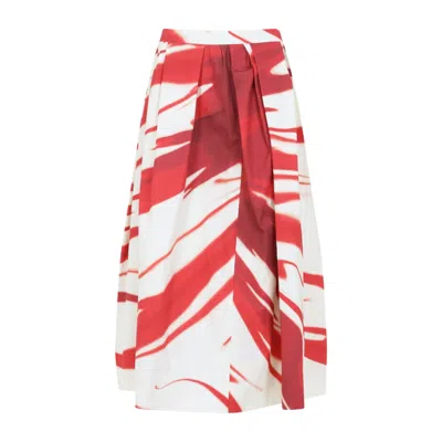 Dries Van Noten Full Pleated Skirt With Abstract Pattern