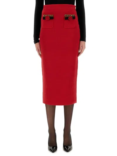 Self-portrait Knitted Corsage Midi Skirt