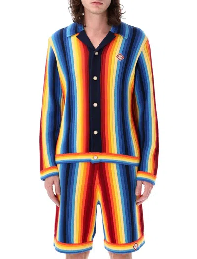 Casablanca Gradient Towelling Cardigan In Multicolor