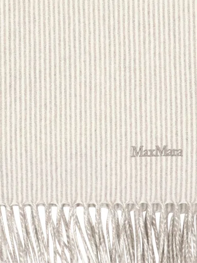 Max Mara Embroidered Hem Fringe Scarf For Women