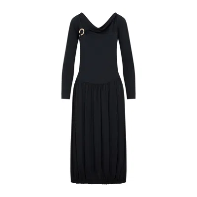 Lanvin Ls Drape Midi Dress