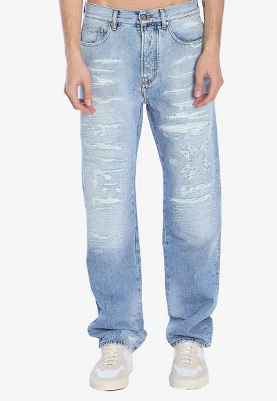 Amiri Ma Quad Straight-leg Distressed Jeans