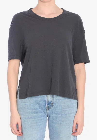 JAMES PERSE WRINKLED CROPPED CREWNECK T-SHIRT 