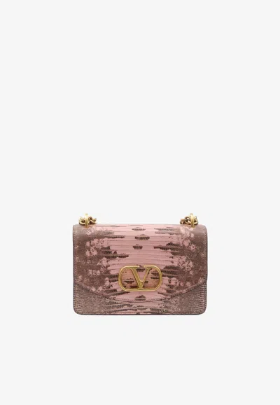 Valentino Vain Snake Print Leather Chain Shoulder Bag