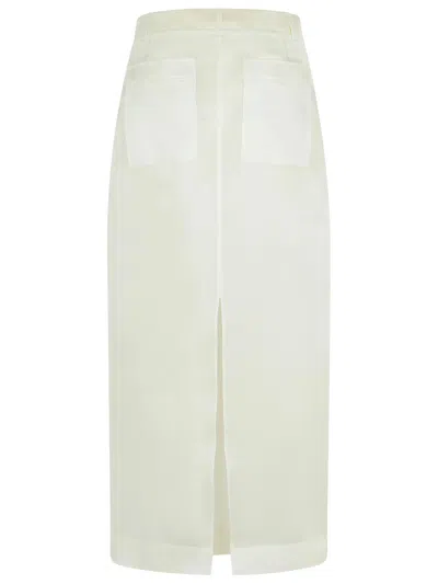 Khaite Lucian Cotton Poplin Maxi Skirt In White