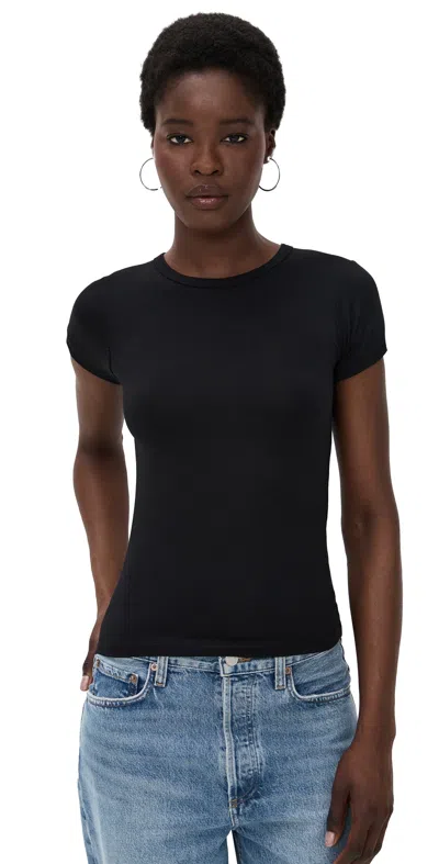 Éterne Fitted Crewneck Short Sleeve T-shirt Black In Black