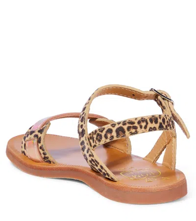 Pom D'api Avignon Leopard-print Leather Sandals In Brown