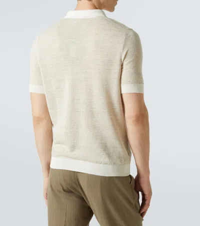 Thom Sweeney Cotton-blend Polo Shirt In Sand