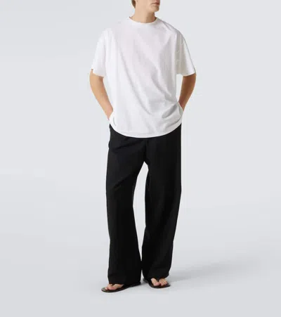 The Row Boxy Cut Cotton T-shirt With Short Sleeves In White