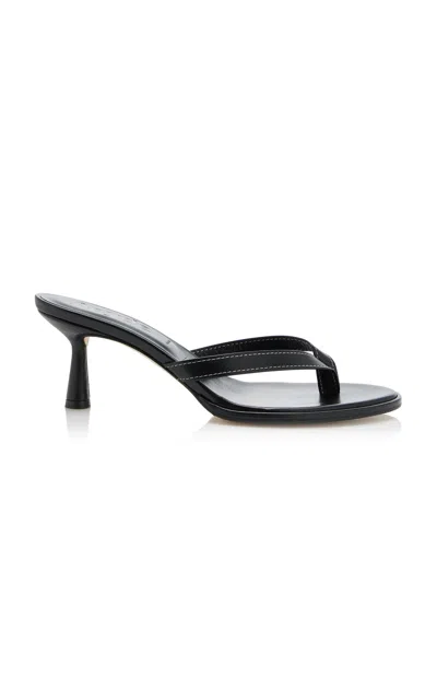 Aeyde Daphne Leather Pointed-toe High-heeled Sandals In Black