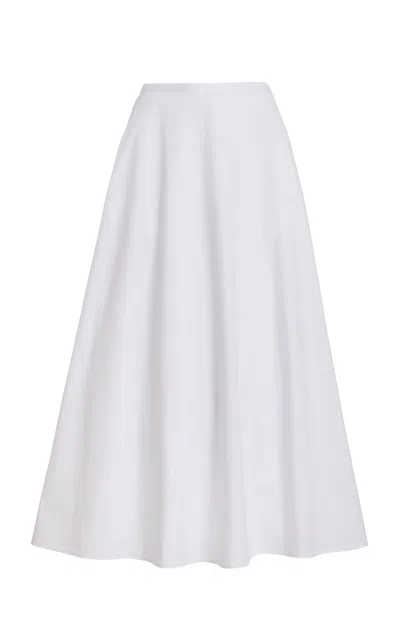 Staud Axel Cotton Maxi Skirt In White