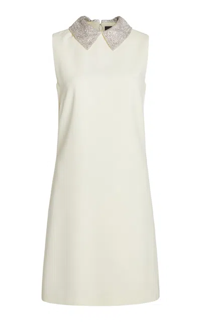 Versace Embellished-collar Sleeveless Mini Dress In White