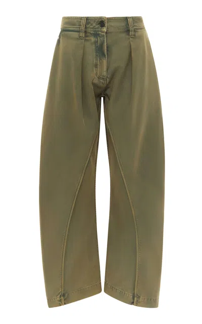 Jw Anderson J. W. Anderson Mid-rise Trousers With Pleats In Green