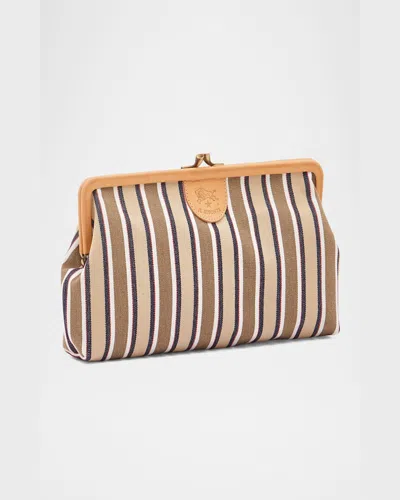 Il Bisonte Manuela Frame Canvas Clutch Bag