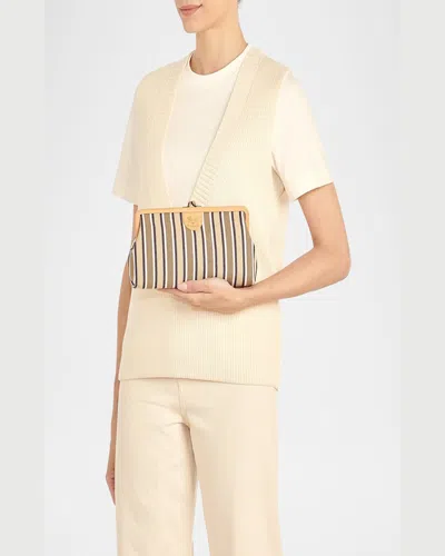 Il Bisonte Manuela Frame Canvas Clutch Bag