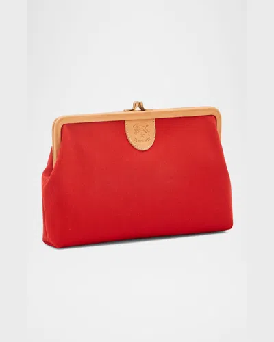 Il Bisonte Manuela Frame Canvas Clutch Bag
