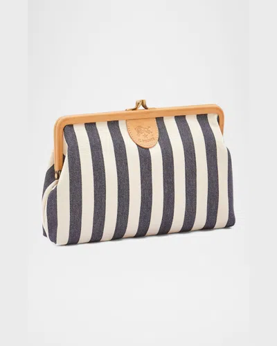 Il Bisonte Manuela Frame Canvas Clutch Bag