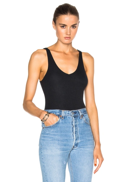 Shop Atm Anthony Thomas Melillo V Neck Tank Bodysuit In Black