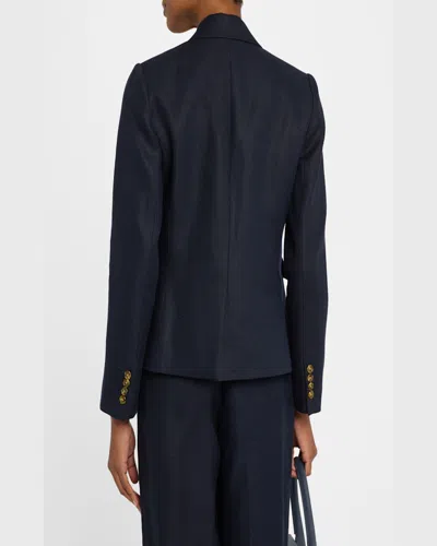 Argent Single-button Basketweave Linen Blazer