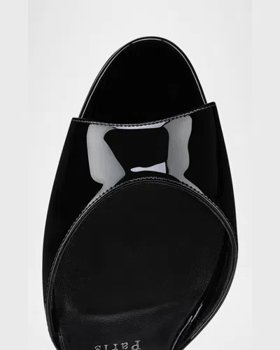 Christian Louboutin Sandaloo 130 Mirrored-leather Platform Sandals In Black