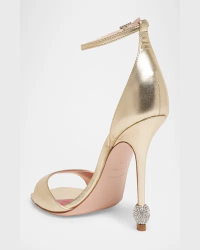 Roger Vivier Vivier Marlene 100 Embellished Gold Sandals In Oro