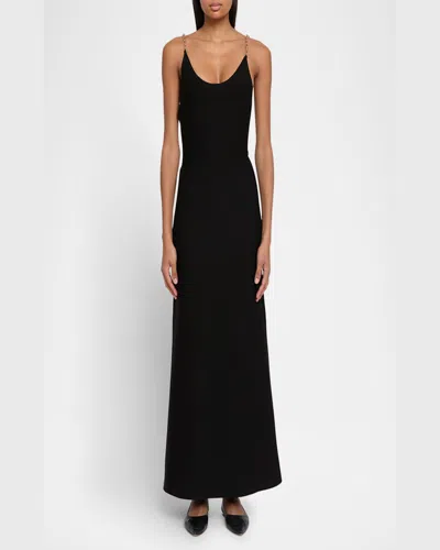 Gabriela Hearst Adeona Chain-detailed Silk Maxi Dress In Black