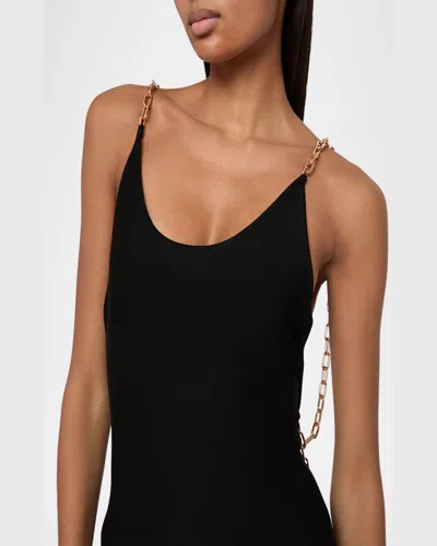 Gabriela Hearst Adeona Chain-detailed Silk Maxi Dress In Black