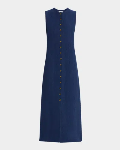 Good Work By Argent X Citizens Of Humanity Sleeveless Button-down Linen Midi Dress