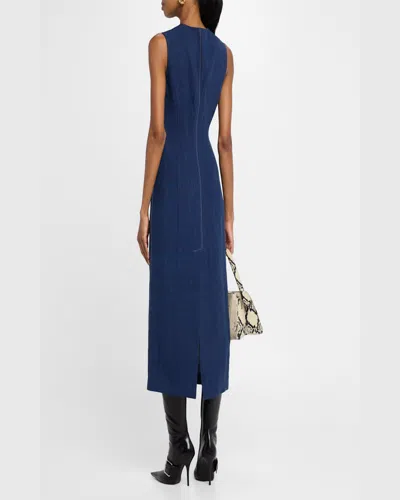 Good Work By Argent X Citizens Of Humanity Sleeveless Button-down Linen Midi Dress