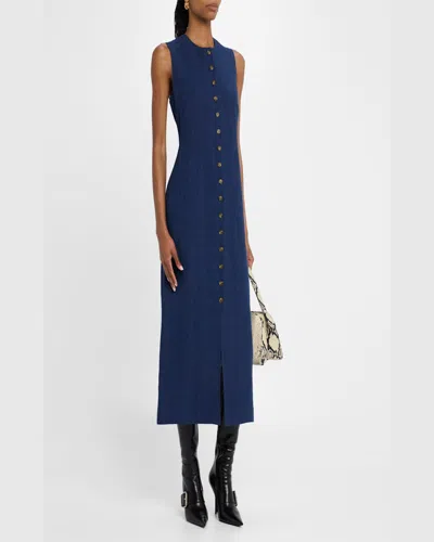 Good Work By Argent X Citizens Of Humanity Sleeveless Button-down Linen Midi Dress