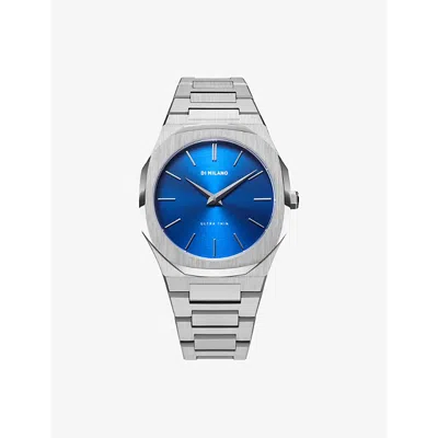 D1 Milano Blue Geo Ultra Thin Bracelet 40mm Stainless Steel Quartz Watch