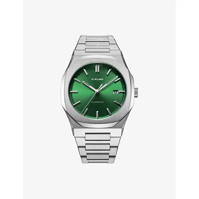 D1 Milano Ens Green D1-atbj12 Automatic Bracelet Stainless-steel Automatic Watch In Green/silver