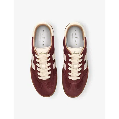 Hogan Chocolate Brown Suede Platform Sneakers With Lace-up Closure And H Logo Detail