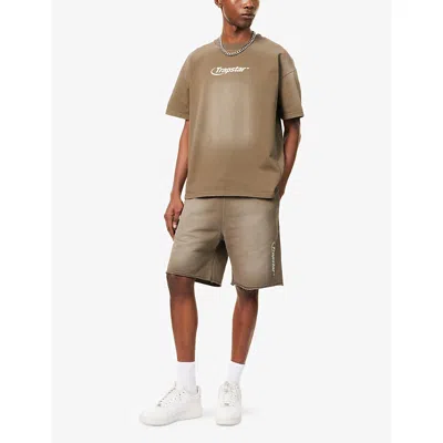 Trapstar Mens Brown Hyperdrive Faded Cotton T-shirt Xs