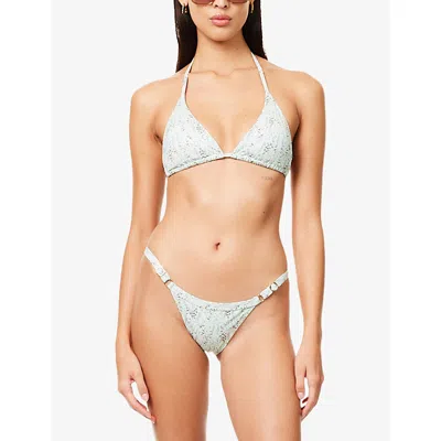 Gracejacob Womens Multi Dahlia Triangle-cup Bikini Top