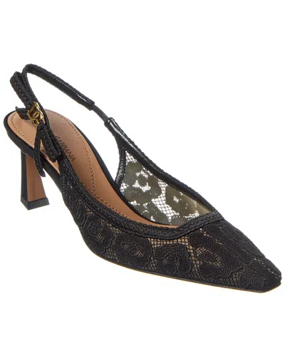 Dolce & Gabbana Leopard-design Lace Slingbacks With Fusible Rhinestones
