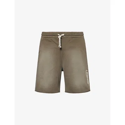 Trapstar Mens Brown Hyperdrive Faded Cotton Shorts
