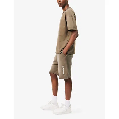 Trapstar Mens Brown Hyperdrive Faded Cotton Shorts