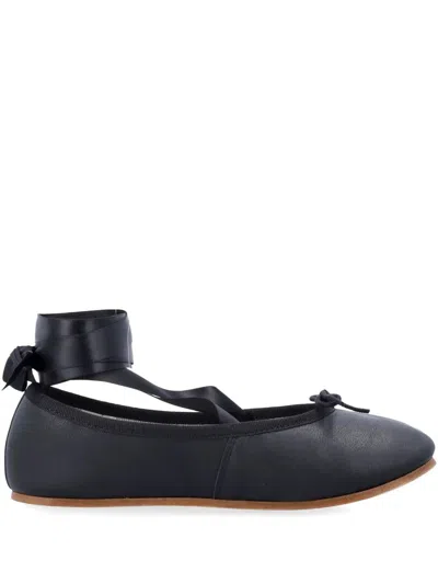 Repetto Sophia Ballet Flats With Satin Ribbons Shoes In Black